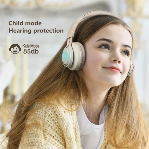 Casque Bluetooth Bluetooth 5,0 sans fil BT06C pour les enfants avec microphone LED SUPPORT Aux IN-IN (Rose) SH501A1226-07