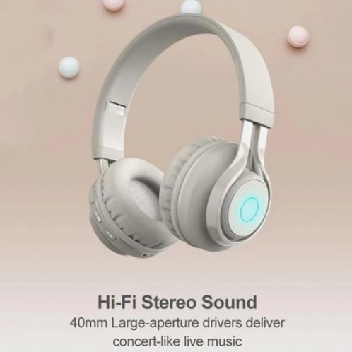 Casque Bluetooth Bluetooth 5,0 sans fil BT06C pour les enfants avec microphone LED SUPPORT Aux IN-IN (Rose) SH501A1226-07