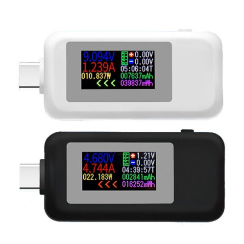 KWS-1902C Type de couleur C Testeur USB MONITEUR DE TENSION DE TENSION DE TENSION DE TENSEUR DE POWER MOBILE DE BATTERIE DE BAITE DE BAITE DE BAISON (Noir) SH501A1458-05