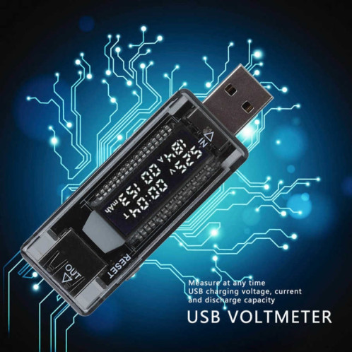 KWS-V21 QC2.0 Détecteur de charge de la tension de courant USB, multimètre, compteur de capacité de puissance SH53601791-06