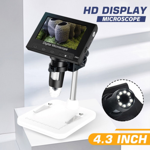 Endoscope à microscope numérique à écran LCD DM4 de 4,3 pouces avec enregistrement et support, HD, 720P, 1000x zoom SH5474816-06