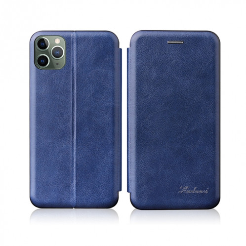 Pour iPhone 13 Pro Tension intégrée Texture rétro TPU magnétique TPU + PU en cuir avec fente et support de carte (bleu) SH302D1881-07