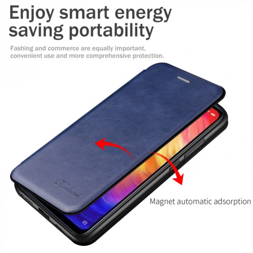 Pour iPhone 13 Pro Tension intégrée Texture rétro TPU magnétique TPU + PU en cuir avec fente et support de carte (bleu) SH302D1881-07