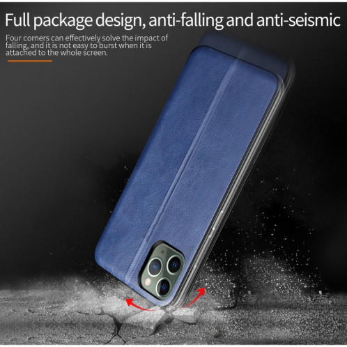 Pour iPhone 13 mini tension intégrée texture rétro texture magnétique TPU + PU en cuir avec fente et support de carte (bleu) SH304D554-07