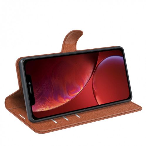 Pour iPhone 13 Litchi Texture Texture Horizontal Flip Cas de protection avec support & Card Slots & Portefeuille (Brown) SH601D1786-07