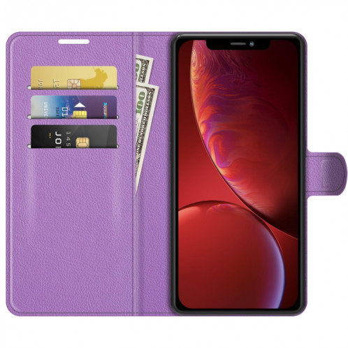 Pour iPhone 13 Litchi Texture Texture Horizontal Flip Cas de protection avec support & Card Slots & Portefeuille (Violet) SH601E829-07