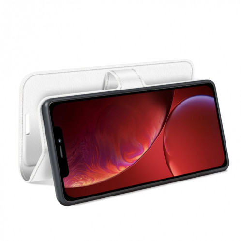 Pour iPhone 13 Mini Litchi Texture Texture Horizontal Flip Cas de protection avec support & Card Slots & Portefeuille (Blanc) SH701B1500-07