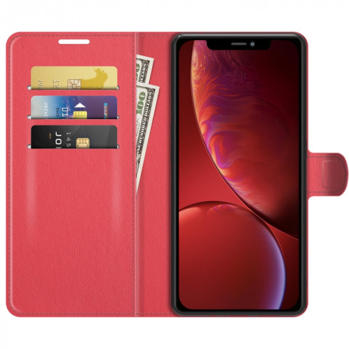 Pour iPhone 13 Mini Litchi Texture Texture Horizontal Flip Cas de protection avec support & Card Slots & Portefeuille (rouge) SH701C1239-07