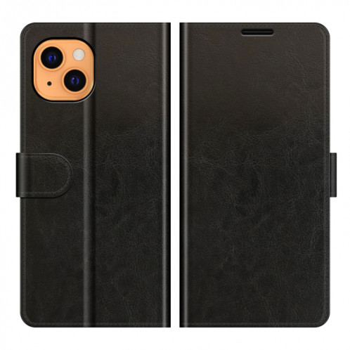 Texture R64 Étui de protection horizontal simple Horizontal avec support & Card Slots & Portefeuille et cadre photo pour iPhone 13 (noir) SH701A769-07