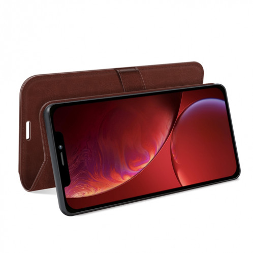 Texture R64 Étui de protection horizontal simple Horizontal avec support et carte de portefeuille et cadre photo pour iPhone 13 (Brown) SH701D1890-07