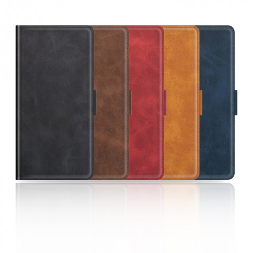 Boucle magnétique double face Horizontal Horizontal Cuir Toot avec porte-carte et portefeuille pour iPhone 13 mini (brun) SH901C1486-07
