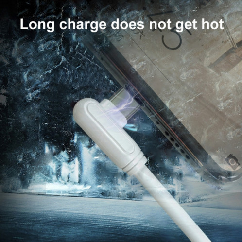 Enkay Hat-Prince Enk-CB109 5A USB à USB-C / TYPE-C 90 degrés Données en silicone Synchronisée Synchroniser le câble de charge rapide, Longueur du câble: 0.5m (blanc) SE401A1065-08