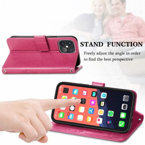 Pour iPhone 13 pro Fonds de trèfle à quatre feuilles Boucle en relief pour boucle en relief boîtier de protection de téléphone mobile avec lanière et fente de cartes et portefeuille et support de portefeuille SH902A1855-07