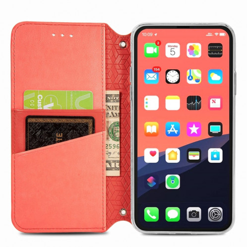 Pour iPhone 13 Bloomer Mandala Motif en relief Magnétique Horizontal Horizontal Toas Cuir avec support & Card Slots & Portefeuille (rouge) SH103D129-08