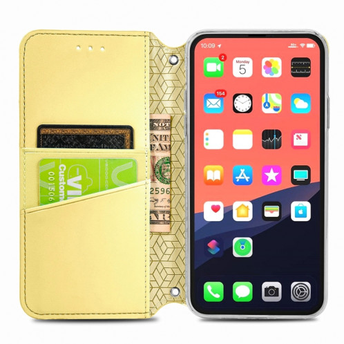 Pour iPhone 13 Blooma Mandala Motif en relief Motif horizontal Horizontal Horizontal Boîtier avec porte-carte et portefeuille (jaune) SH103F1878-08
