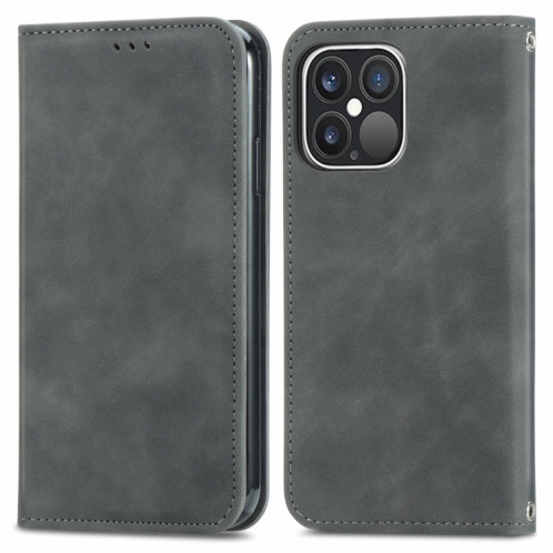 Pour iPhone 13 Pro rétro Skin Sentez l'étui en cuir horizontal horizontal magnétique professionnel avec support et carte de portefeuille et cadre de portefeuille et photo (gris) SH202B1886-09