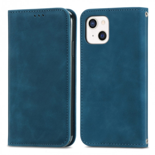 Pour iPhone 13, skin rétro Sentez l'étui en cuir horizontal magnétique professionnel avec support et portefeuille et cadre de portefeuille et photo (bleu) SH203D478-09