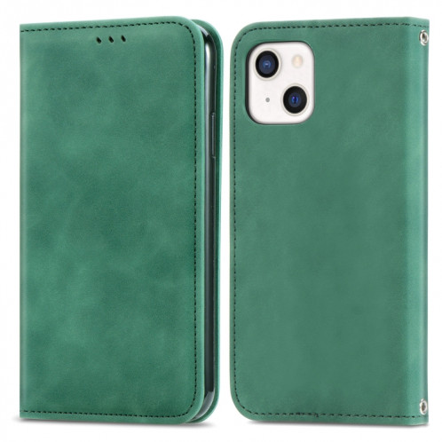 Pour iPhone 13, skin rétro Sentence business Magnetic Horizontal Flip Case en cuir avec support & Card Slots & Portefeuille et cadre photo (Vert) SH203F771-09