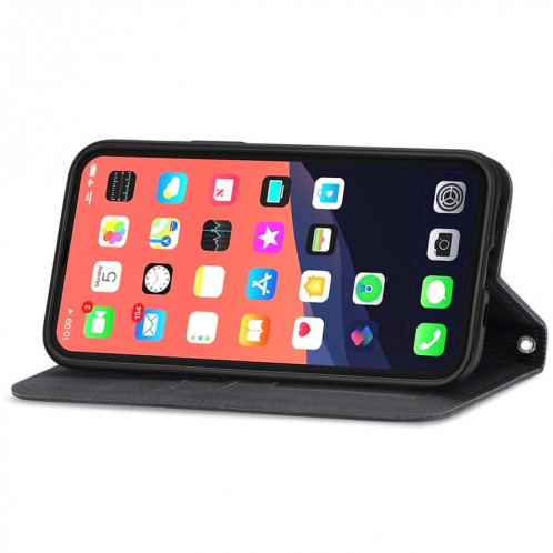 Pour iPhone 13 mini peau rétro Sentez l'étui en cuir horizontal horizontal magnétique commercial avec support et carte de portefeuille et cadre de portefeuille et photo (noir) SH204A230-09