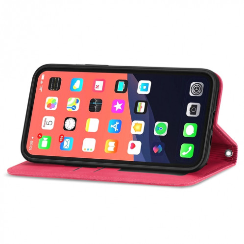 Pour iPhone 13 mini-peau rétro Sentez l'étui horizontal horizontal magnétique avec support et carte de portefeuille et cadre de portefeuille et photo (rouge) SH204E1352-09