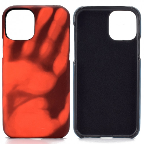 Coller la peau + PC Cas de décoloration de capteur thermique pour iPhone 13 Pro (rouge noir) SH102A1599-07