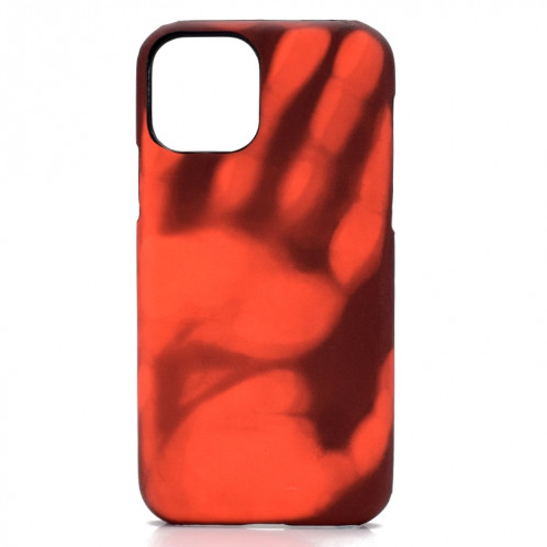 Coller la peau + PC Cas de décoloration de capteur thermique pour iPhone 13 Pro (rouge noir) SH102A1599-07