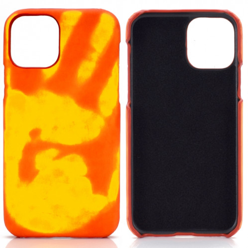 Coller la peau + PC Cas de décoloration du capteur thermique pour iPhone 13 Pro (jaune rouge) SH102D1282-07