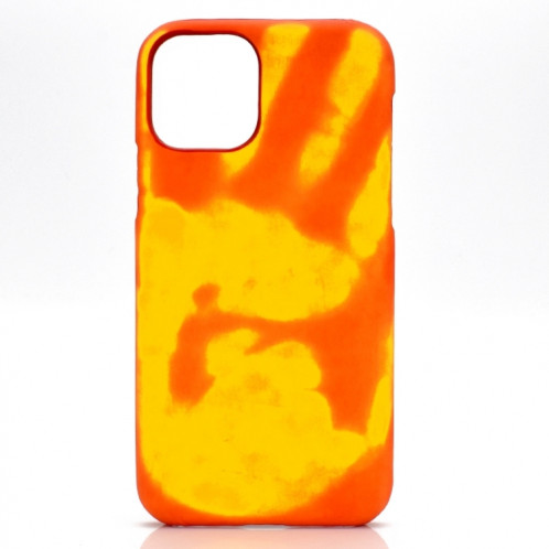 Coller la peau + PC Cas de décoloration du capteur thermique pour iPhone 13 Pro (jaune rouge) SH102D1282-07