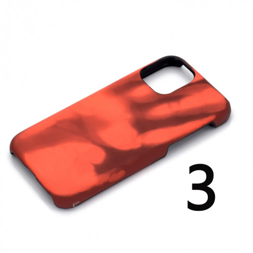 Coller la peau + PC Cas de décoloration de capteur thermique pour iPhone 13 Pro (rouge noir) SH102A1599-07