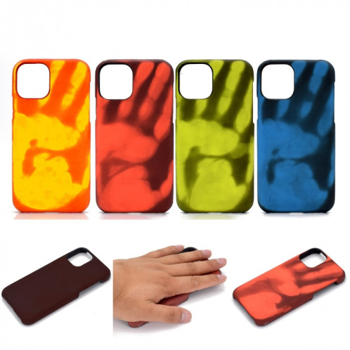 Coller la peau + PC Cas de décoloration du capteur thermique pour iPhone 13 Pro (jaune rouge) SH102D1282-07