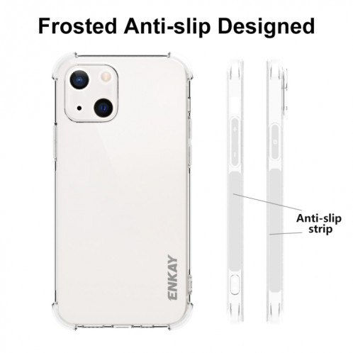 Hat-Prince Enkay Clear TPU Case Soft Soft Case Drop Cover Cover + Clear HD Trempé Glass Protector Film pour iPhone 13 SE9602671-06