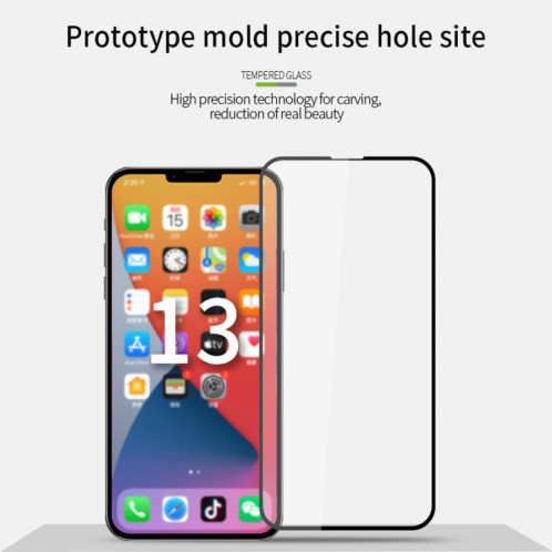 Film de verre trempé en plein écran mofi 9h 2.5d pour iPhone 13/13 Pro (Noir) SM902A1563-07