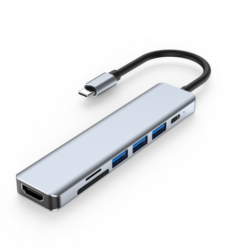7 en 1 HDMI + SD / TF + USB2.0X2 + USB3.0 + PD à la station d'accueil de type hub de type C SH5637236-07