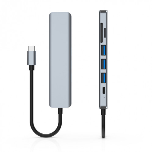 7 en 1 HDMI + SD / TF + USB2.0X2 + USB3.0 + PD à la station d'accueil de type hub de type C SH5637236-07