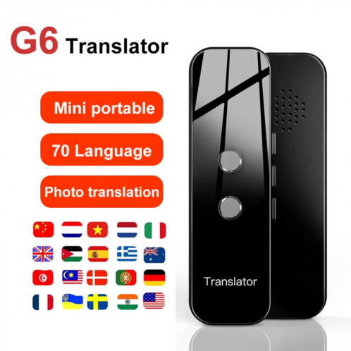 G6 Portable Instant en temps réel Traducteur de la voix multi-langues Traduct de voyage personnel de voyage personnel (gris) SH001B1551-08