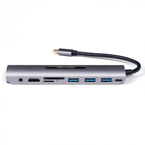 V161B 9-IN-1 Type-C à HD / VGA / USB3.0 / SD / 3.5mm Audio / TF Card Reader Reader SH5896746-05