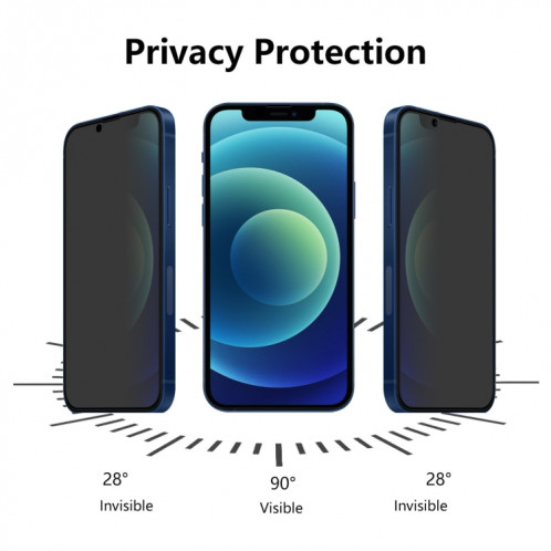 2 PCS ENKAY HAT-Prince Couverture complète 28 degrés Protection d'écran de confidentialité Protecteur de verre trempé anti-espion pour iPhone 13/13 Pro SE0102406-07