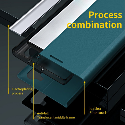 Boîtier à flip horizontal ultra-mince ultra-mince de latérale avec support pour iPhone 13 Pro (jaune) SH402F1072-05