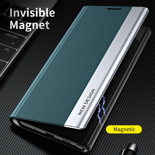 Étui en cuir horizontal ultra-mince ultra-mince flan-mince de latérale avec support pour iPhone 13 (bleu foncé) SH403B1664-05