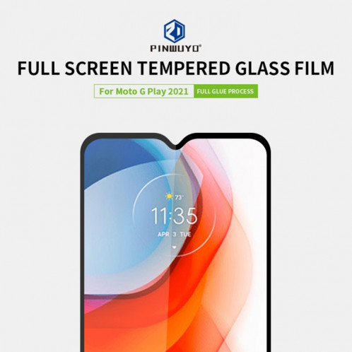 Pour Motorola G Play 2021 Pinwuyo 9h 2.5d Film de verre trempé en plein écran (noir) SP503A983-07