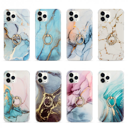 Pour iPhone 13 Pro Quatre Coins SPUB SPAIL SHOCPOWR BULCE DE COUVERTURE DOSSIBLE D'ARRIÈRE EN BACK AVEC BAGUE DE SHINESSONE MÉTAL (bleu) SH002H75-06