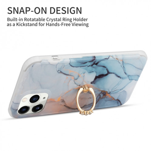 Pour iPhone 13 Pro Quatre Coins SPUB SUPPORTAILLAGE DU POISSON DE COUVERTURE DROIT DE DROIT D'ORMI AVEC BAGUE DE SHINESTONE MÉTAL (Noir) SH002A55-06