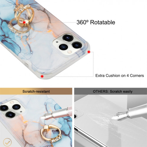 Pour iPhone 13 Pro Quatre Coins SPUB SUPPORTAILLAGE DU POISSON DE COUVERTURE DROIT DE DROIT D'ORMI AVEC BAGUE DE SHINESTONE MÉTAL (Noir) SH002A55-06