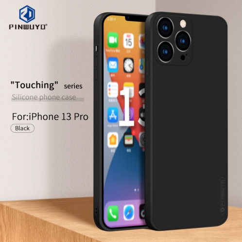 Pinwuyo Touching Series TPU en silicone liquide TPU antichoc pour iPhone 13 Pro (Noir) SP602A642-06