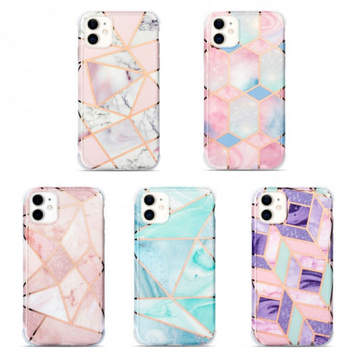 Pour iPhone 13 Pro Electroplating Matching Marble IMD TPU TPU TPU à quatre angles (blanc) SH702A1069-07