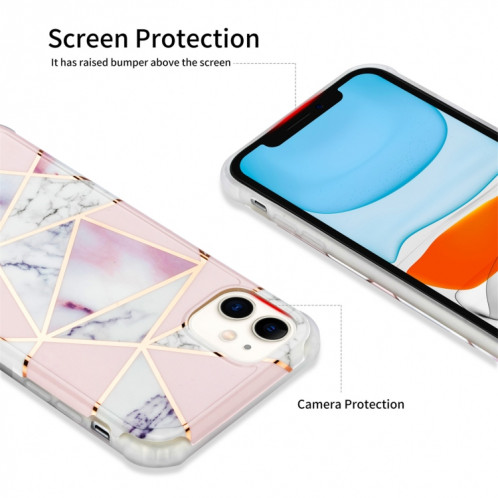 Pour iPhone 13 Pro Electroplating Matching Marble IMD TPU TPU TPU à quatre angles (blanc) SH702A1069-07