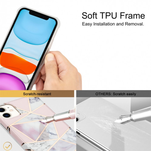Pour iPhone 13 Pro Electroplating Matching Marble IMD IMD TPU TPU à quatre angles (violet) SH702E1399-07