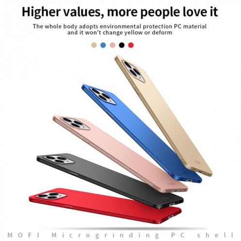 Pour iPhone 13 Pro Mofi Case Hear ultra-mince givré de PC givré (or rose) SM303E1447-06
