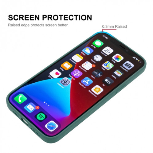 Hat-Prince Enkay Silicone de protection antichoc de protection antichoc couvre-boîtier de protection de protection + protecteur d'écran de verre trempé 9H pour iPhone 13 Pro (Noir) SE101B952-08