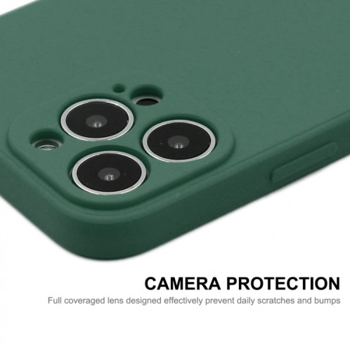 Hat-Prince Enkay Enkay Silicone de protection antichoc baisse Couvercle de protection chute + film de protection en verre trempé pour iPhone 13 Pro Max (vert foncé) SE601D1363-08